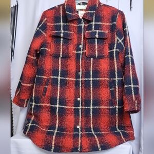 SOLD...NLevi Plaid Women's Jacket in Red and Blue